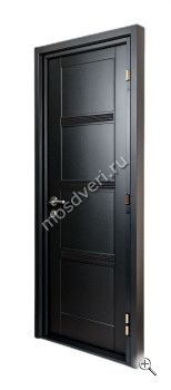 Входная дверь черного цвета с декоративными панелями ЧДД-021 - купить от производителя Мосдвери Входная дверь черного цвета с декоративными панелями ЧДД-021